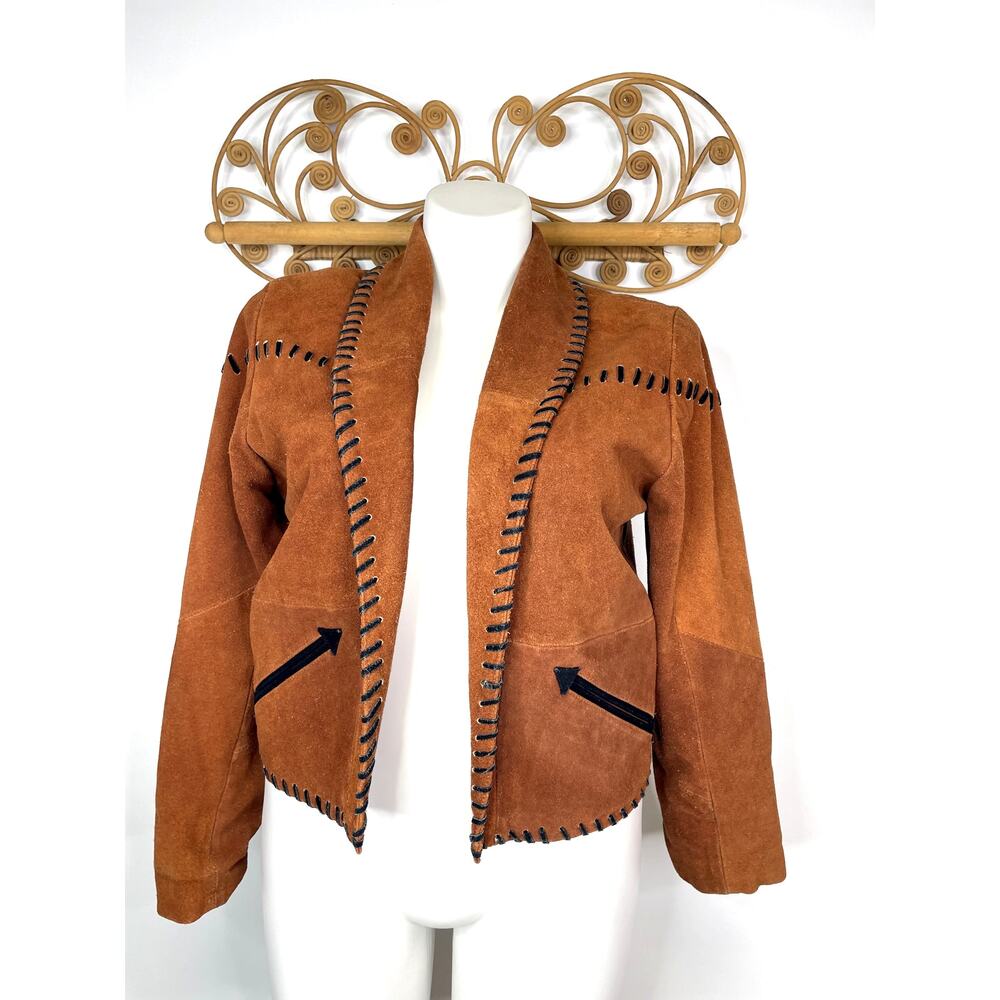 Vintage Suede western boho crop jacket M